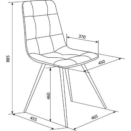 Стул Бюрократ "CH-K1_4", ткань, бежевый, металл, комплект 4 штуки - 11