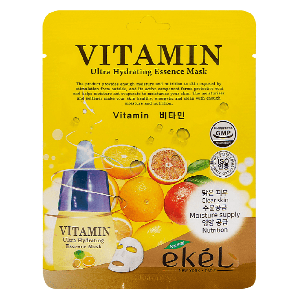 Маска для лица тканевая "EKEL", с витамином С