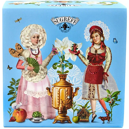 Подарочный набор чая "Сугревъ. Цветущий сад" в шкатулке, 4 видов, 420 г