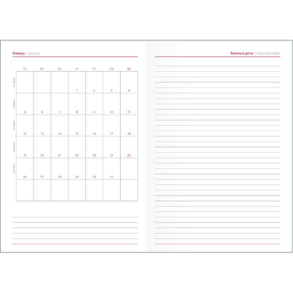 Ежедневник датированный "Berlin", А5, синий, 2026 - 5 Ежедневник датированный "Berlin", А5, синий, 2026 - 5