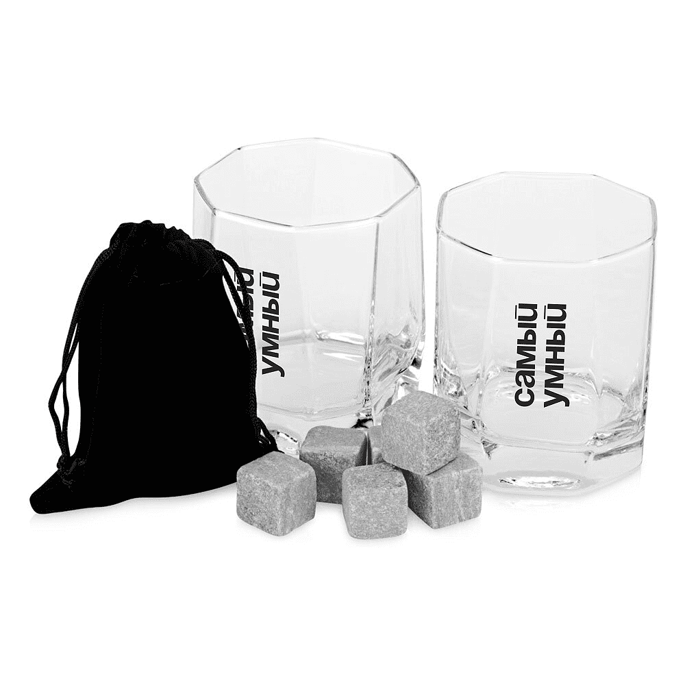 Набор для виски "Самый умный", прозрачный, серый