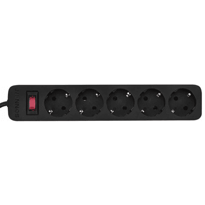 Сетевой фильтр Sonnen SPB-185, 1.8м, 5 розеток, черный - 7