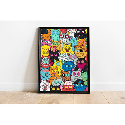 Картина по номерам "Граффити коты" - 3