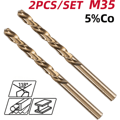 Сверло по металлу Deli RS EDH-MHZ020-E2, 2.0 мм, DIN 338, HSCo 5%, 2 шт. - 2 Сверло по металлу Deli RS EDH-MHZ020-E2, 2.0 мм, DIN 338, HSCo 5%, 2 шт. - 2