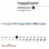 Карандаш чернографитный "HappyGraphix. Сахарный рожок", HВ, без ластика, голубой, белый - 2
