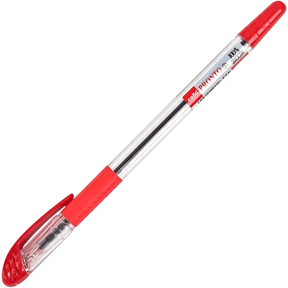 Ручка шариковая "Pronto", 0.5 мм, прозрачный, стерж. красный