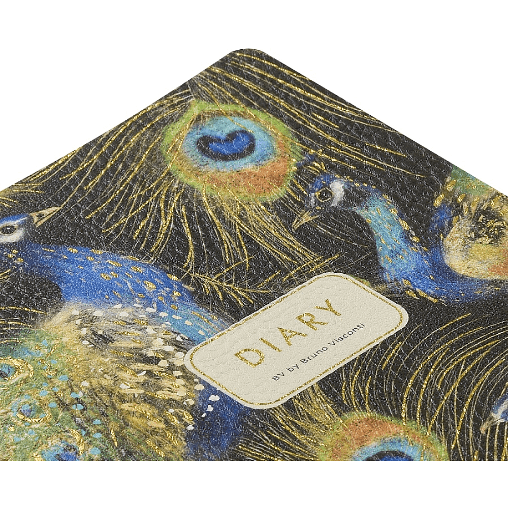 Ежедневник недатированный "Flora. Павлины", А5, 256 страниц, зеленый, синий - 4