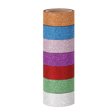 Клейкая лента "Интенсив" с блестками, 15х3 мм/м, 7 шт, ассорти