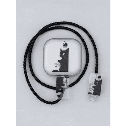 Набор защитный для зарядного устройства "Кошка", 5 предметов, черный - 2