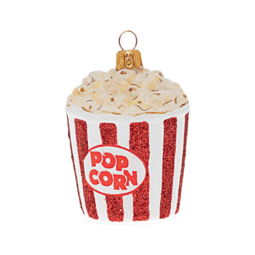 Украшение елочное "Popcorn", 6 см, стекло, красный, белый