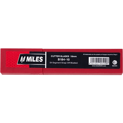 Лезвия для большого ножа "Kangaro Miles", 18 мм, 10 штук, европодвес