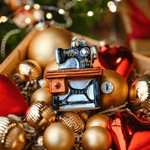 Украшение елочное "Швейная машинка", 9 см, стекло, разноцветный