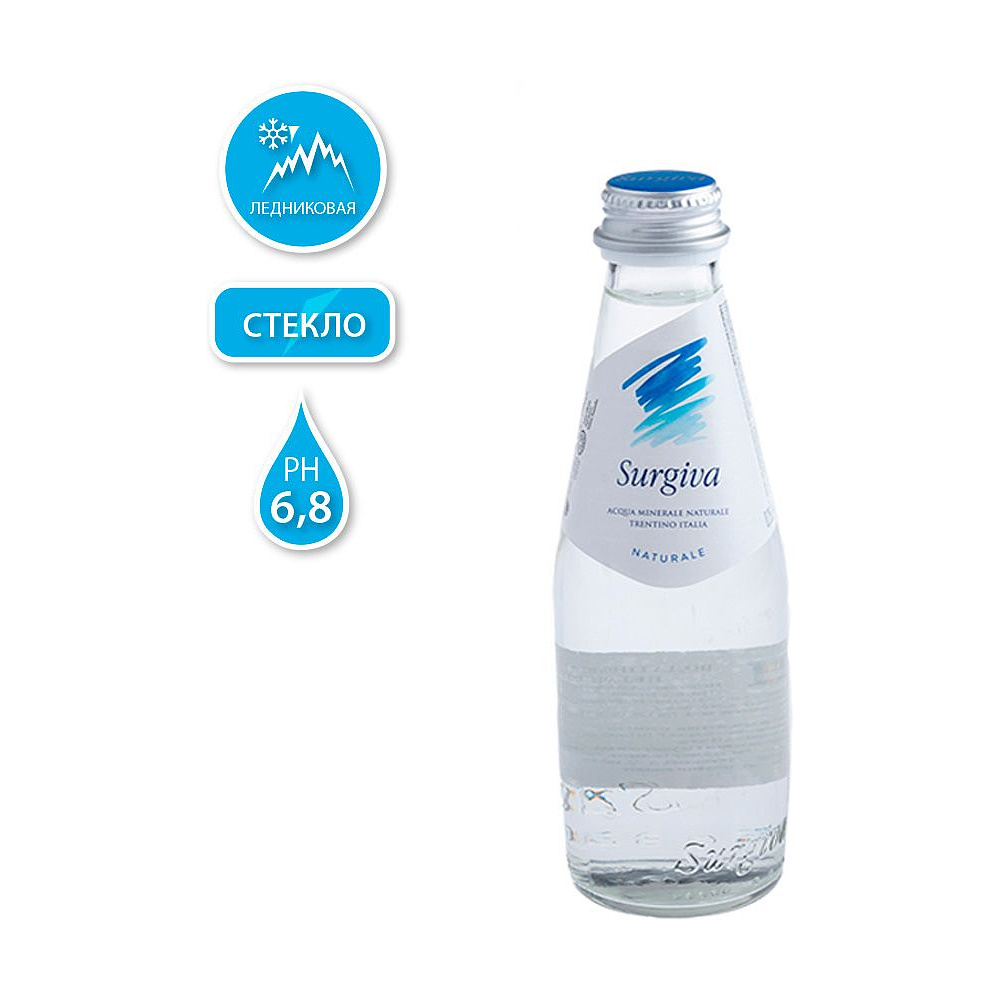 Вода минеральная природная питьевая «Surgiva», 0.25 л., негазированная, 24 бут/упак - 2