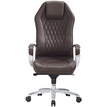 Кресло для руководителя "Бюрократ AURA", кожа, металл, коричневый