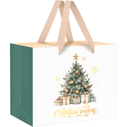 Коробка-пакет подарочная "Christmas mood", 27х20х13 см, ламинированная - 2
