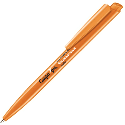 Ручка шариковая автоматическая Senator "Dart Polished. Сапраўды, для нашай мовы Вы найлепшая ахова!", 1.0 мм, оранжевый, стерж. синий