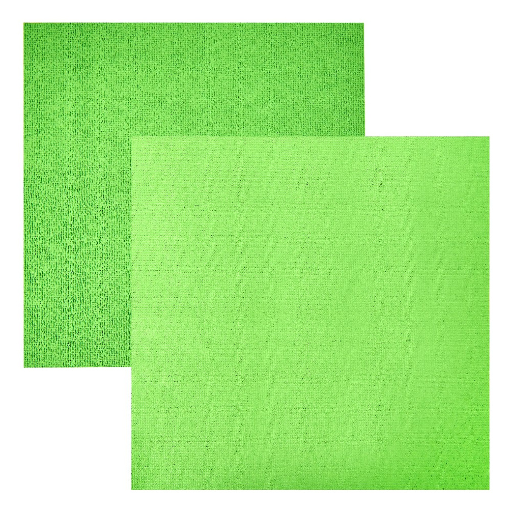 Салфетка из микроволокна прорезиненная, 250г/м2, 30х30см, 2шт/упак, зеленый Салфетка из микроволокна прорезиненная, 250г/м2, 30х30см, 2шт/упак, зеленый