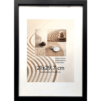 Фоторамка "1213-80309", 21х29.7 см, дерево со стеклом, черный