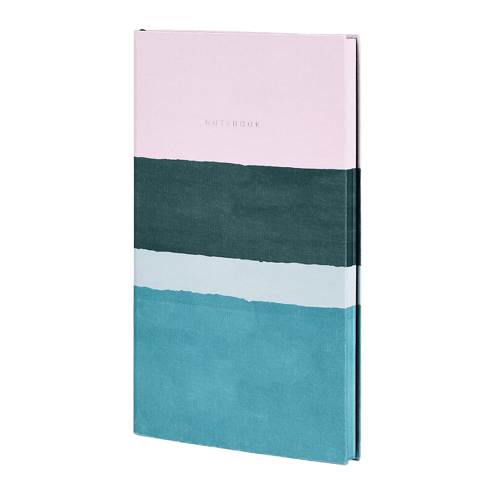 Блокнот "Stripes dusty pink", А4, 96 листов, розовый, голубой, срез разноцветный