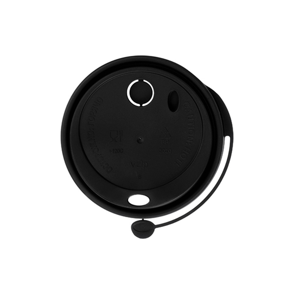 Крышка пластиковая для стаканов d=90 мм, для горячих напитков, 50 шт/упак, флип-топ, черный - 5