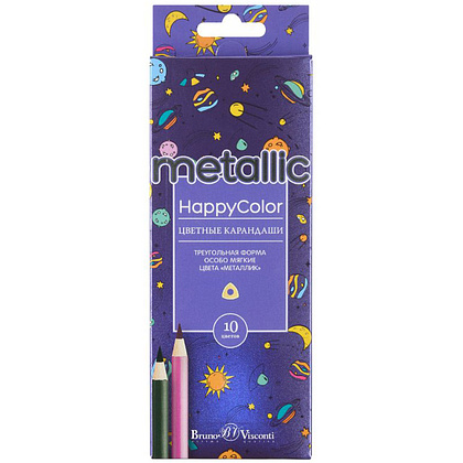 Цветные карандаши "Happycolor", 10 цветов, ассорти - 12