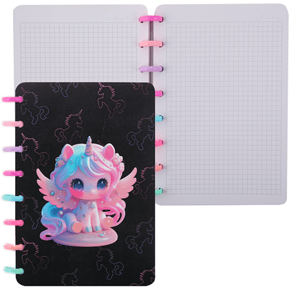 Книга записная "Unicorn angel", А5, 145х210 мм, 100 листов, в клетку, разноцветный
