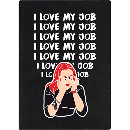 Ежедневник недатированный "I love my job", А5, 272 страницы, черный