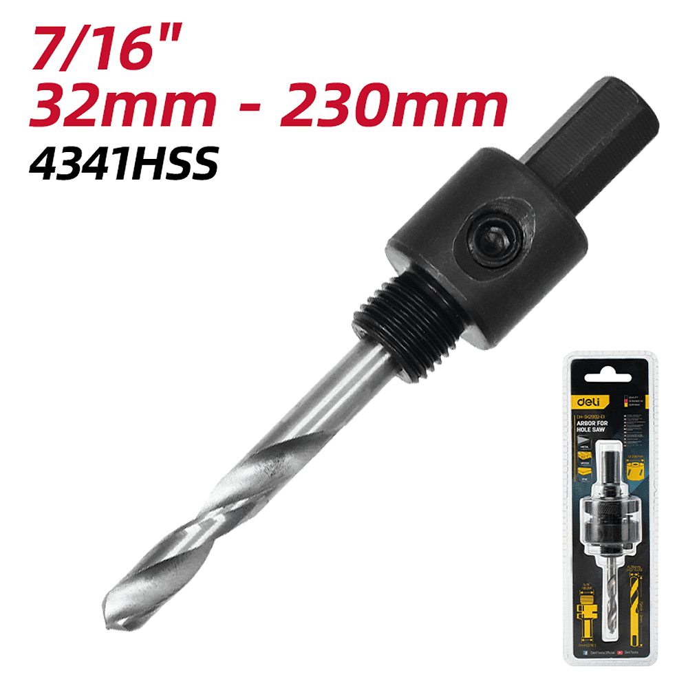 Адаптер для коронок Deli YS EDH-SKZ002-E1-E1, с центрирующим сверлом, 32-230 мм - 6