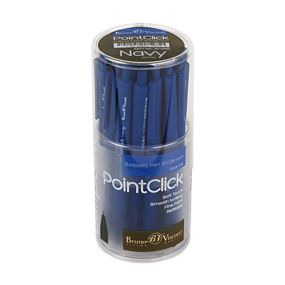Ручка шариковая автоматическая "PointClick. Navy", 0,38 мм, пластик, стерж. синий - 4