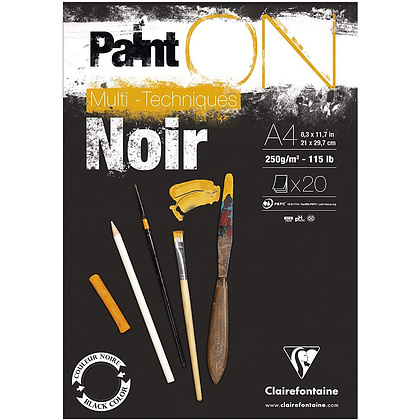 Блок-склейка "Paint'On" Noir, А4, 250 г/м2, 20 листов
