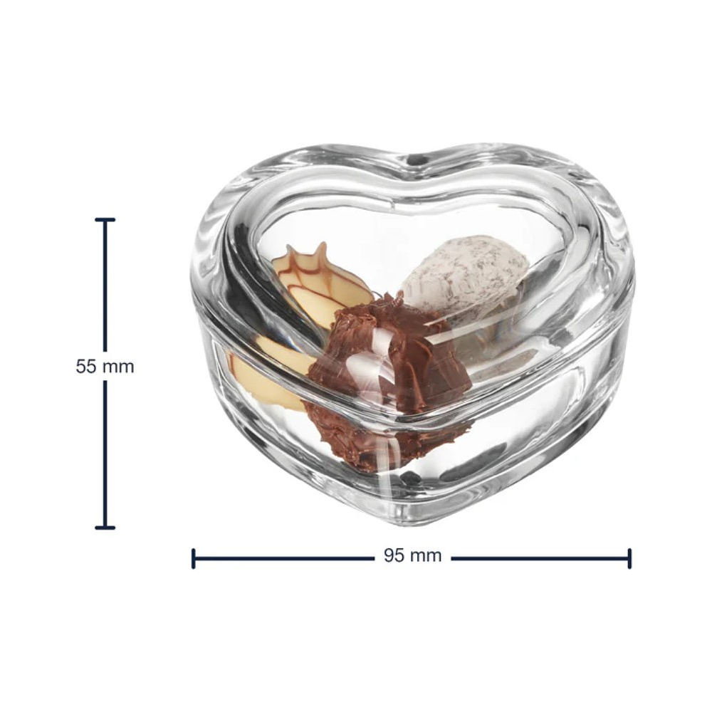 Ваза стеклянная "Heart", 8 см, с крышкой, прозрачный - 2