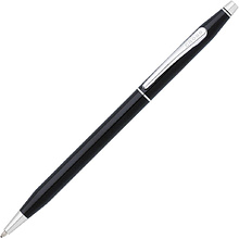 Ручка шариковая автоматическая "Cross Classic Century Black Lacquer", 0.7 мм, черный, серебристый, стерж. черный