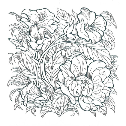 Раскраска "Colouring Book. Beautiful Blooms", (английский язык) - 3