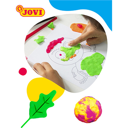 Пластилин для детской лепки "JOVI", 6 цветов, неон, растительный - 3
