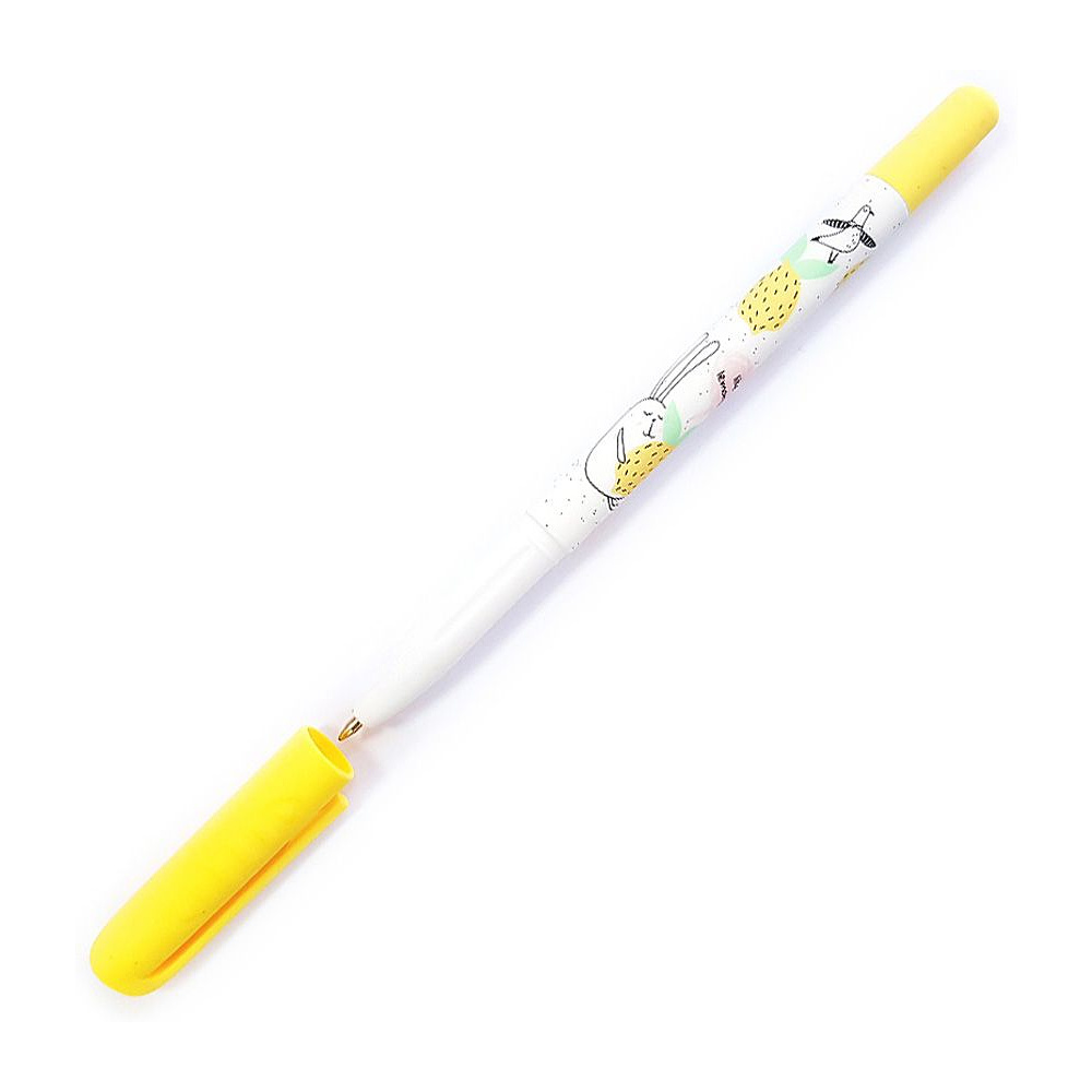Ручка шариковая "Bunny", 0.7 мм, белый, желтый, стерж. синий