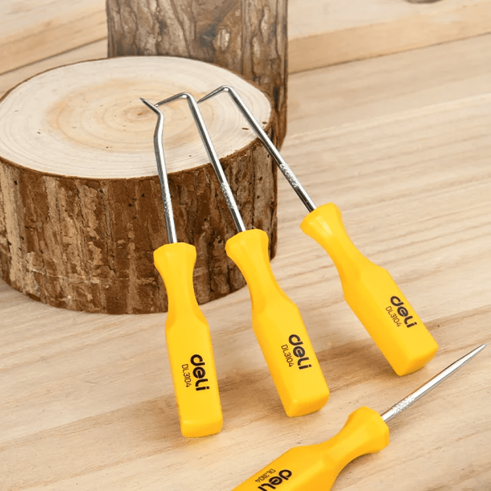 Набор крючков для слесарных работ Deli YS EDL3104, 4 шт, пластиковая рукоятка - 7