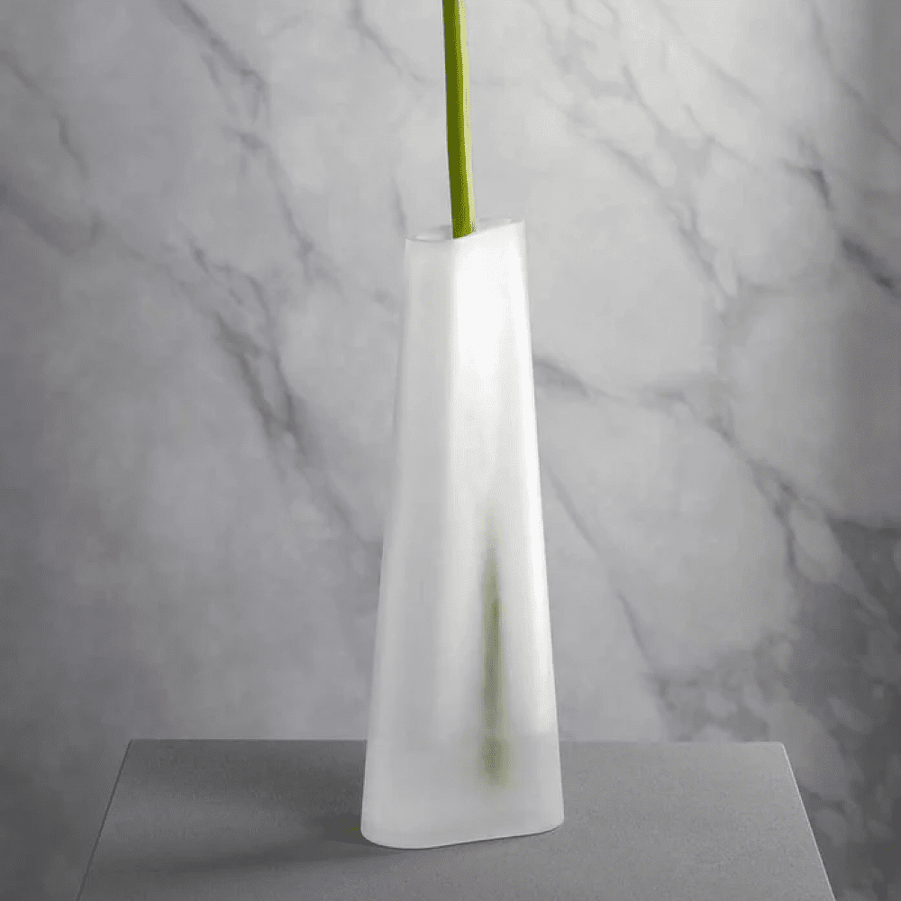 Ваза стеклянная "Turno", 34 см, матовый белый - 4