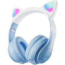 Наушники беспроводные Miru "CAT EP-W10", Bluetooth, голубой 