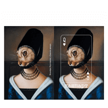 Обложка для паспорта «Заячья дама», Эльмира Мухтарова, натуральная кожа, разноцветный