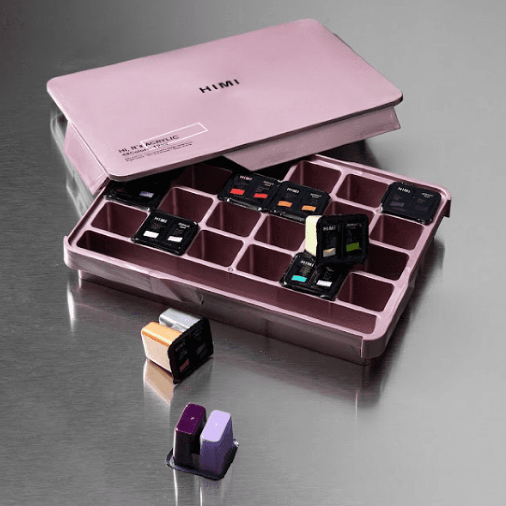 Краски акриловые"Himi Jelly Cup", набор 36 цветов, 12 мл, кювета - 8