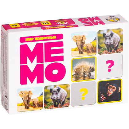 Игра настольная "МЕМО. Мир животных"