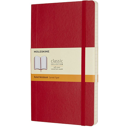 Блокнот "Classic Soft Large", А5, 96 листов, линейка, красный