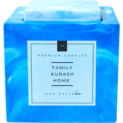 Свеча декоративная "Family Kurash Home Куб", ароматизированная, голубой