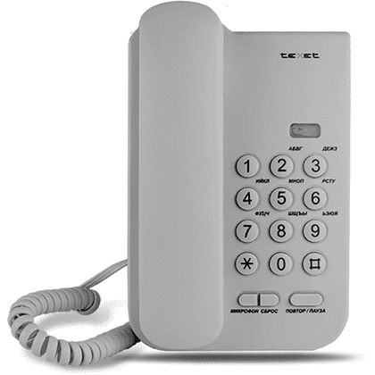 Телефонный аппарат Texet TX-212, светло-серый