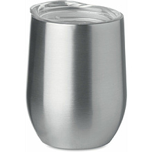 Кружка с крышкой "Chin Chin", металл, 350 мл, серебристый, прозрачный