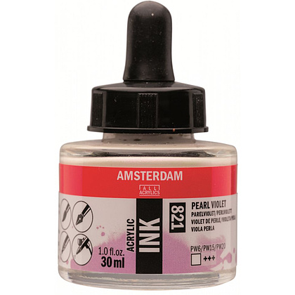 Жидкий акрил "Amsterdam", 821 флуоресцентный фиолетовый, 30 мл, банка
