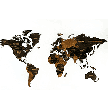 Декор на стену "Карта мира" многоуровневый на стену,  L 3148, венге, 60x105 см