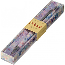 Ручка шариковая автоматическая "Felicita. Цветы. Нежность", 0.7 мм, разноцветный, стерж. синий