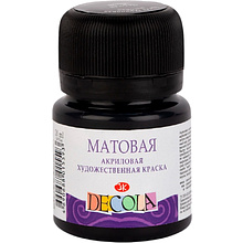Краска акриловая матовая "Декола", 810 черная, 20 мл., банка