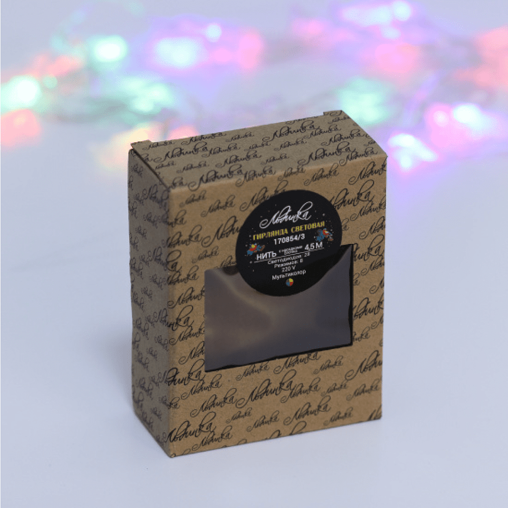 Гирлянда электрическая LED "Нить" с насадками "Елочка", 4,5 м, мультиколор - 2